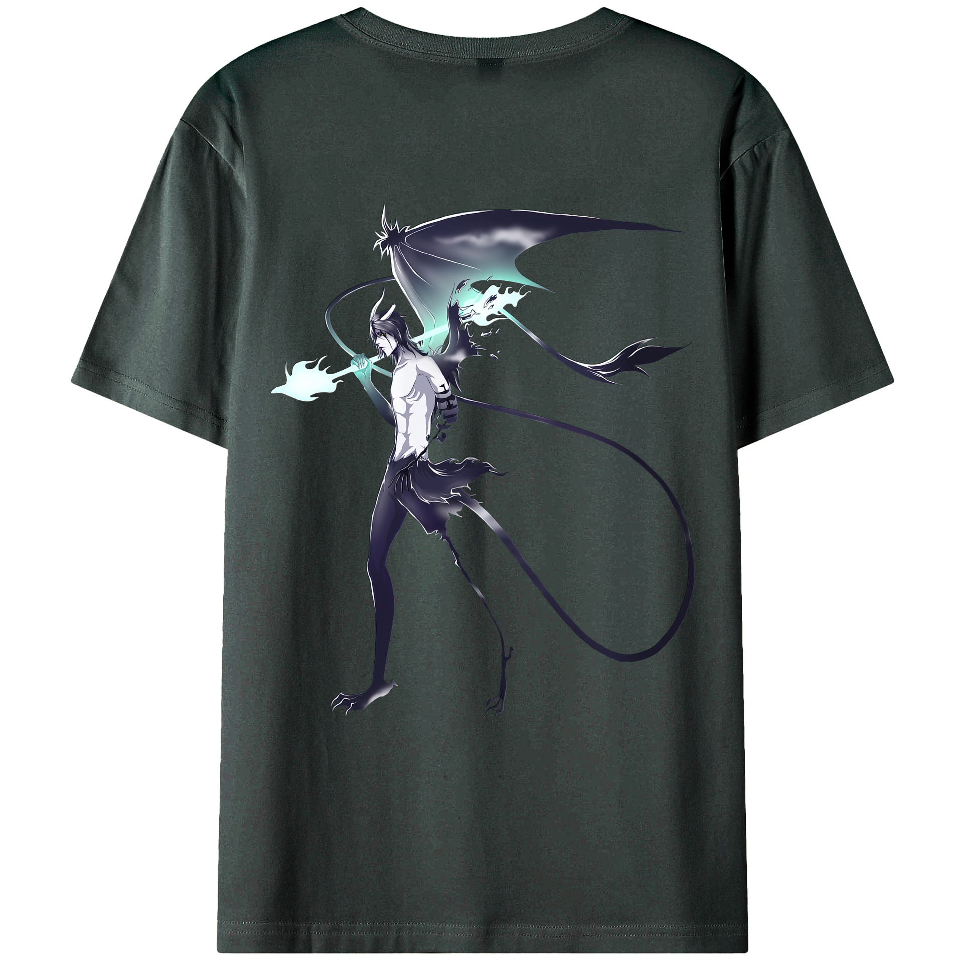 （画像用） ブリーチ ウルキオラ·シファー BLEACH Ulquiorra cifer 綿100％ メンズ半袖Tシャツ（バックプリント） 通気性